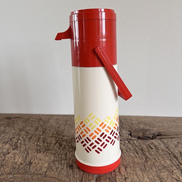 Vintage Aladdin Thermos PUMP-A-DRINK Hot or Cold Dispenser 1 QT Retro 70s - Picture 4 of 14